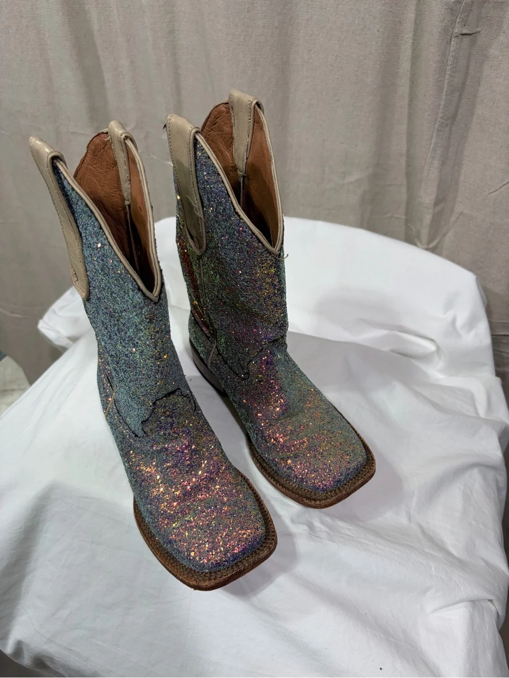 Tanner Mark Blue Mermaid Glitter Boots